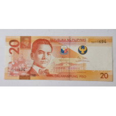 Cédula 20 Pesos Filipinos 2022 - Nova, Flor de Estampa (FE) - Filipinas