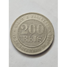 Moeda Brasil Republica 200 reis 1894 Soberba