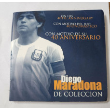 Estojo comemorativo Argentina moeda 40 anos Maradona