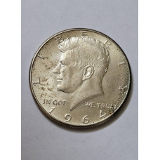 Moeda dos Estados Unidos Half dollar 1964 prata