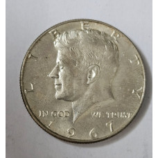 Moeda dos Estados Unidos Half dollar 1967 prata