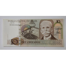 Cédula Brasil 10 cruzados módulo maior FE rara C180a