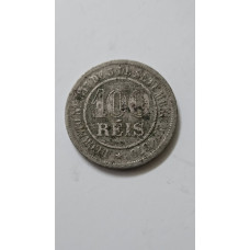 Moeda Antiga 100 Réis Brasil 1886 - Império (Bronze Níquel) - MBC