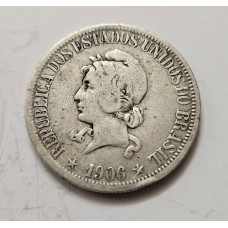 Moeda Antiga 1000 Réis Brasil 1906 - República (Prata - 10 Gramas) - MBC