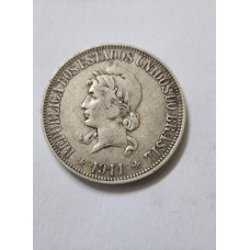 Moeda Brasil 1000 Réis 1911 X gramas prata MBC
