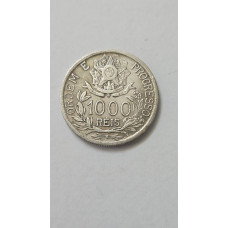 Moeda Brasil 1000 réis 1912 estrelas ligadas prata MBC