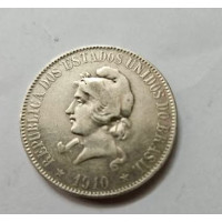 Moeda Brasil republica 2000 reis 1910 xx gramas MBC