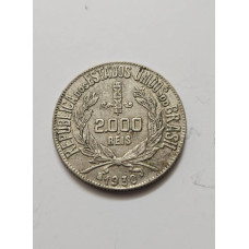 Moeda Brasil republica 2000 réis 1930 prata