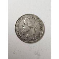Moeda de 500 Réis do Brasil de 1868 - Império  D. Pedro II MBC