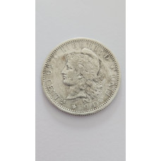 Moeda da Argentina 50 centavos 1883 KM28 prata