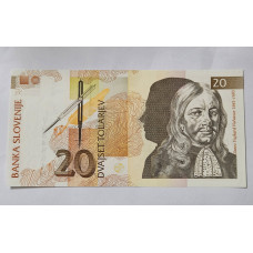 Cedula Eslovênia 20 Tolar (Janez Vajkard Valvasor) - Cédula Europeia para Coleção FE