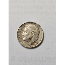 Moeda Estados Unidos 1 Dime 1954 Prata Franklin Roosevelt