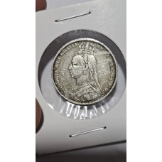 Moeda da Inglaterra 1 shilling 1890 prata
