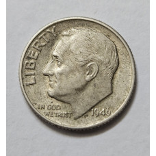 Moeda EUA 10 Cents 1946 Prata - Roosevelt Dime