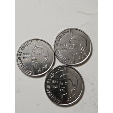 Lote moedas 100 cruzados 1988 Centenario Abolição trio axe pai mãe e filho MBC-S