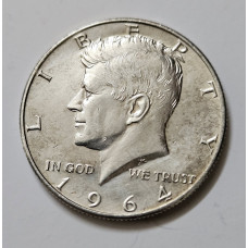 Moeda Estados Unidos USA  Kennedy Half Dollar 1964 EUA - Prata 900 Soberba