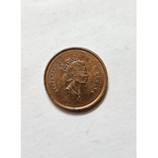 Moeda 1 Cent Canadá 1997 - Rainha Elizabeth II (Folha de Bordo)