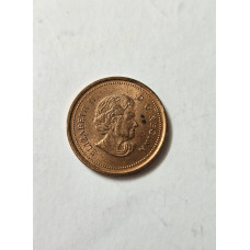 Moeda 1 Cent Canadá 2005 - Rainha Elizabeth II (Folha de Bordo)