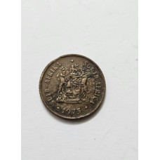 Moeda 1 Cent África do Sul 1975 - Brasão e Pássaros - Coleção Numismática
