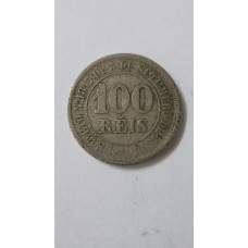 Moeda Brasil império 100 réis 1882 data emendada