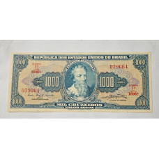 Cédula Brasil 1000 cruzeiros c054 mbcS