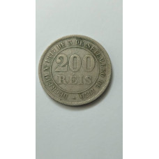 Moeda Brasil 200 réis 1875 data difícil MBC bonita peça
