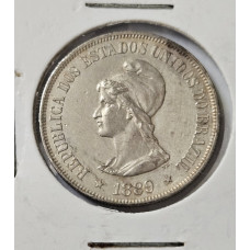 Moeda Brasil 500 réis 1889 prata soberba