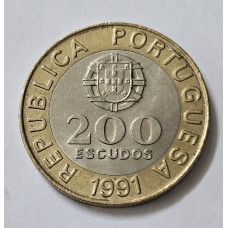 Moeda de Portugal 200 escudos 1991