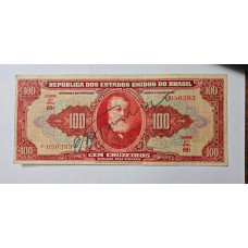 Cédula Brasil 100 cruzeiros C094 MBC autografada