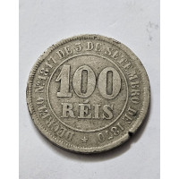Moeda Brasil império 100 réis 1879 data dificil mbc