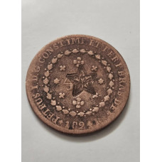 Moeda Brasil 40 réis 1824 R com carimbo do Ceará MBC
