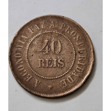 Moeda Brasil republica 40 réis 1911 bronze MBC