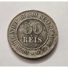 Moeda Brasil Império 50 réis 1888 data escassa