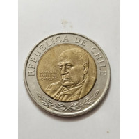 Moeda do Chile 500 pesos 2015 bimetalica