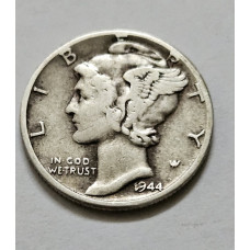 Moeda dos Estados Unidos 10 cents 1944 prata