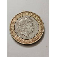 Moeda da Inglaterra 2 libras 1998 rainha Elizabeth II