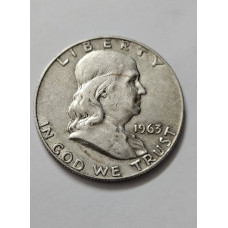 Moeda dos Estados Unidos Half dólar 1963 prata