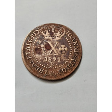 Moeda Brasil X reis 1821 R Cobre Colonia MBC