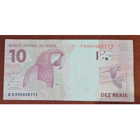 Cédula Brasil 10 reais letras GG FE