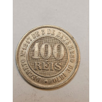 Moeda Brasil Império 100 réis 1888 MbcS