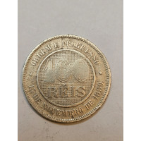 Moeda Brasil Republica 100 réis 1895 cupro-niquel