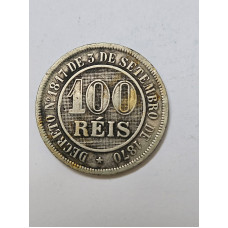 Moeda Brasil império 100 réis 1886 MBC