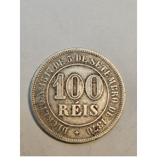 Moeda 100 Réis Brasil Império - 1878 - D. Pedro II