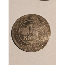 Moeda Brasil 100 réis república com defeito de cunho