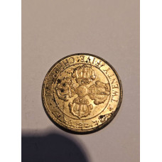 Moeda Butão 25 Chhertum 1979 - Peixes Dourados e Dorje (Vajra) - Item Budista Numismático