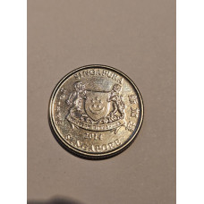 Moeda Singapura 20 Cents 2014 - 3ª Série - Torre de Changi / Leão e Tigre