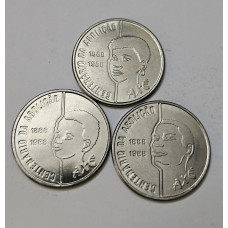Trio Moedas Brasil 100 Cruzados 1988 - Série AXÉ (Pai, Mãe, Filho) - Centenário da Abolição