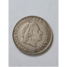 Moeda 2 1/2 Gulden Holanda - 1959 - Prata - Rainha Juliana