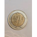 Moeda da Turquia 50 kurus 1991 bimetalica