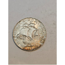 Moeda de Portugal 2$50 escudos prata Caravela 1951 Soberba